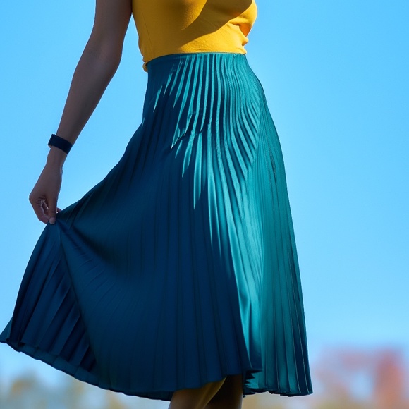 Zara Skirts Zara Green Pleated Skirt Poshmark